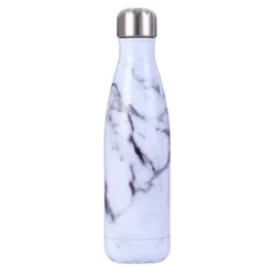 500 Ml Water Bottle White Marble Style