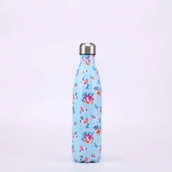 750 ml blue pink flower water bottle | maqwhale