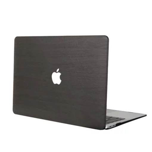 macbook cover   black wood leather air pro m1 m2 | maqwhale