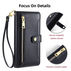 iPhone Case for Girls with Irresistibly New Leather Wallet Black