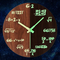 Discover wooden math wall clock in a new unique Quartz Mathematics Teacher Student