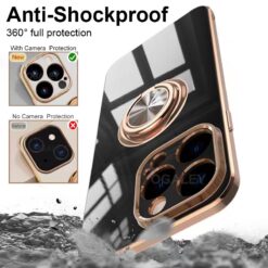 iPhone cover with a built-in ring holder for added grip and convenience, offering both stylish protection and functionality.