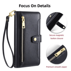 Girls’ wallet-style iPhone cover with stylish design and phone protection