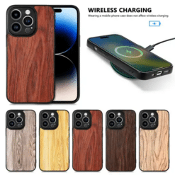 iPhone cover with wood-inspired design for stylish protection
