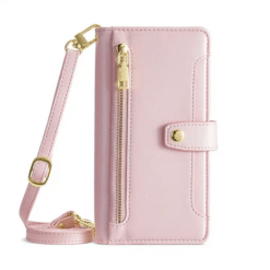 Pink girls’ wallet-style iPhone cover for stylish protection and convenience