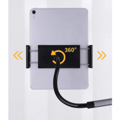 Adjustable long-arm phone holder for hands-free use in bed, offering flexible positioning for comfortable viewing and calls.