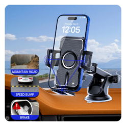 Car Phone Holder Mount with powerful suction, offering a secure and stable grip for your phone, perfect for hands-free driving.