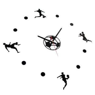Football wall clock acrylic, a sleek and durable acrylic design, perfect for sports-themed decor