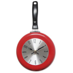 Kitchen Frying Pan Wall Clock Red Small, a compact and stylish.