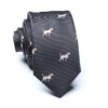Stylish black polyester dog necktie with a unique dog design, perfect for adding a playful touch to any formal or casual outfit.