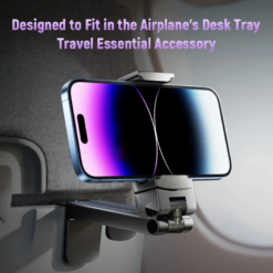 Travel airplane phone holder, a portable and foldable design, perfect for using your phone comfortably on airplanes or during travel.