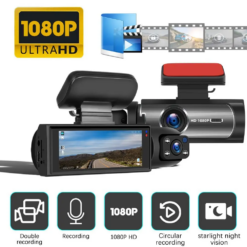 HD car dashcam with front and rear cameras for comprehensive coverage and clear video recordings of your drives.