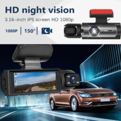 HD car dash cam with front and rear recording for enhanced safety and clear footage of your drives.