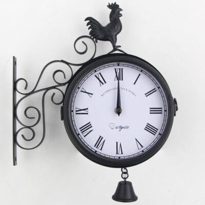 Rooster Garden Wall Clock, a charming outdoor timepiece with a rustic design, perfect for enhancing your garden or patio decor.