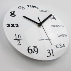 Mathematics Wall Clock, a sleek and functional timepiece featuring math symbols, ideal for classrooms or study spaces.