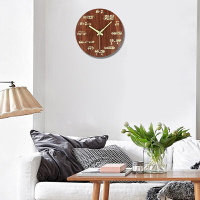 Math Wall Clock, a unique and educational timepiece featuring mathematical symbols, perfect for classrooms or math enthusiasts.