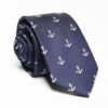 Sailor navy anchor necktie with classic nautical stripes, offering a clean, crisp look with a timeless maritime-inspired design.